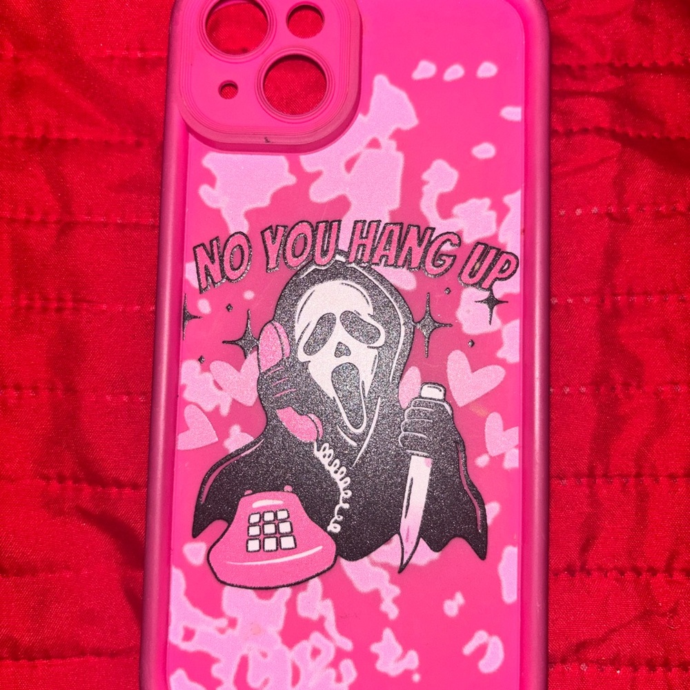 Pink Phone Case with Graphic Design